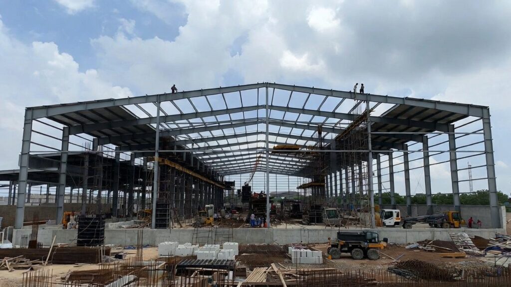 Industrial and factory construction services including sheds and manufacturing facilities by Anagha Infrastructure